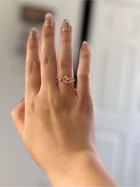 Gold Horse Open Band Ring with Crystal Accent - Gold